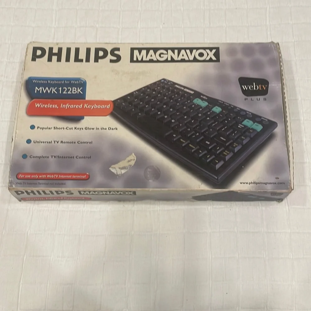 Philips Magnavox wireless infrared keyboard for web TV plus Internet MWK122BK